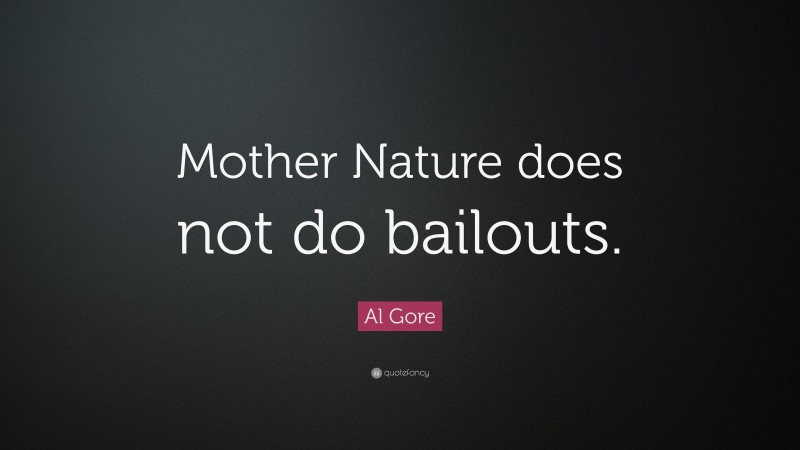 Al Gore Quote: “Mother Nature does not do bailouts.”