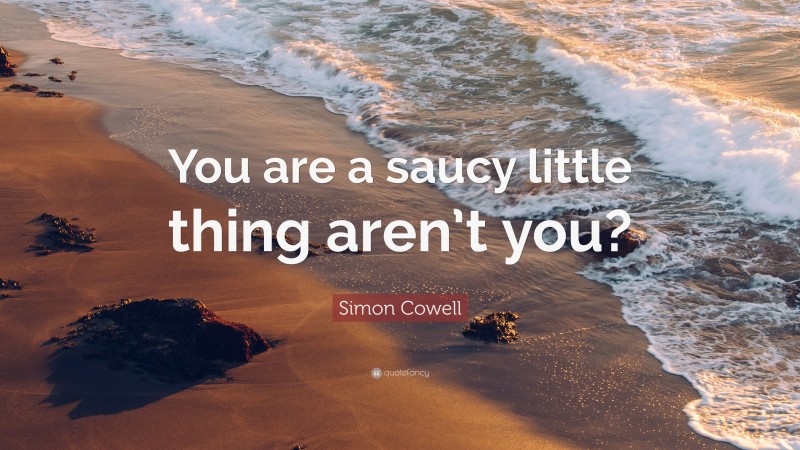 Simon Cowell Quote: “You are a saucy little thing aren’t you?”