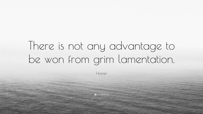 Homer Quote: “There is not any advantage to be won from grim lamentation.”