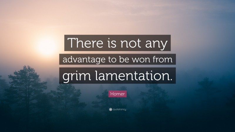 Homer Quote: “There is not any advantage to be won from grim lamentation.”