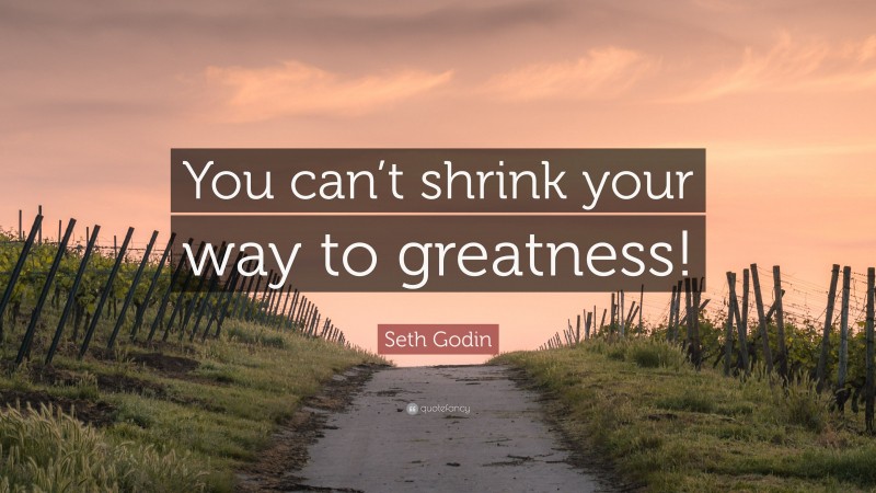Seth Godin Quote: “You can’t shrink your way to greatness!”