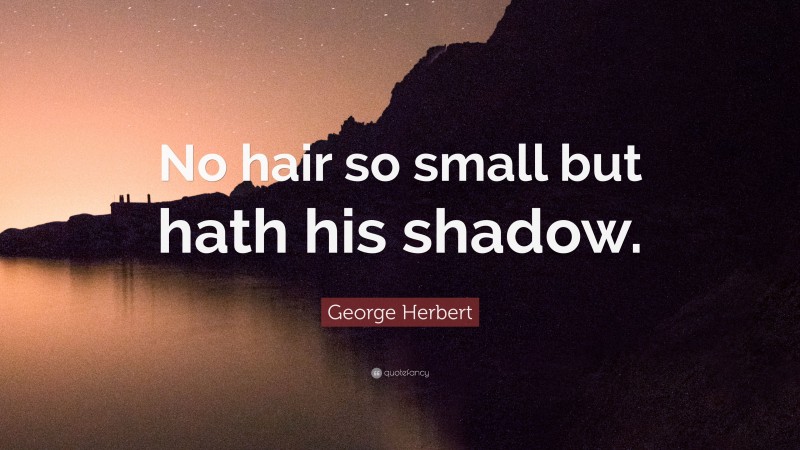 George Herbert Quote: “No hair so small but hath his shadow.”