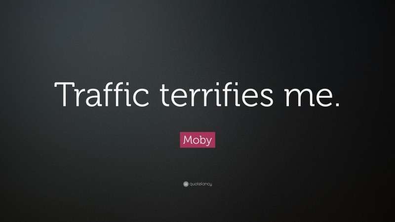 Moby Quote: “Traffic terrifies me.”