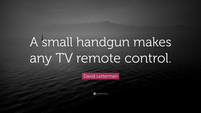 David Letterman Quote: “A small handgun makes any TV remote control.”