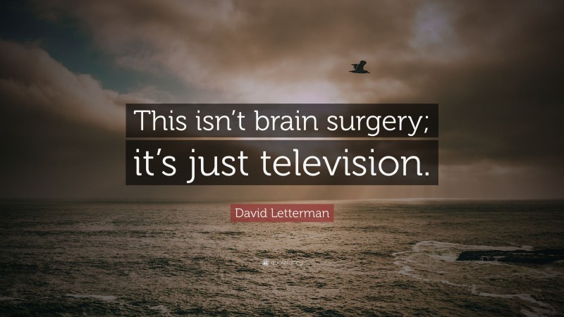David Letterman Quote: “This isn’t brain surgery; it’s just television.”