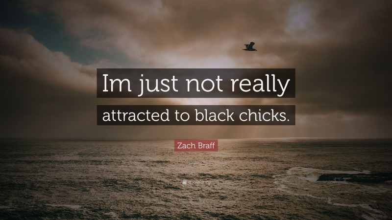 Zach Braff Quote: “Im just not really attracted to black chicks.”