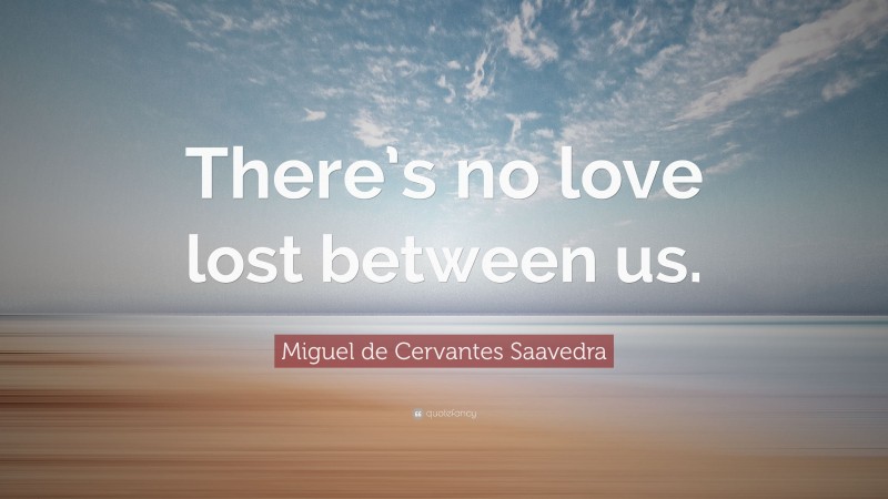 Miguel de Cervantes Saavedra Quote: “There’s no love lost between us.”