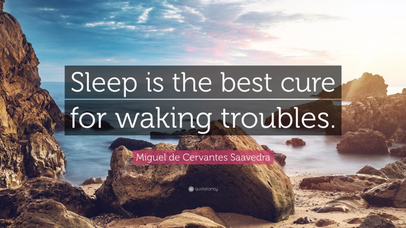 Miguel de Cervantes Saavedra Quote: “Sleep is the best cure for waking troubles.”
