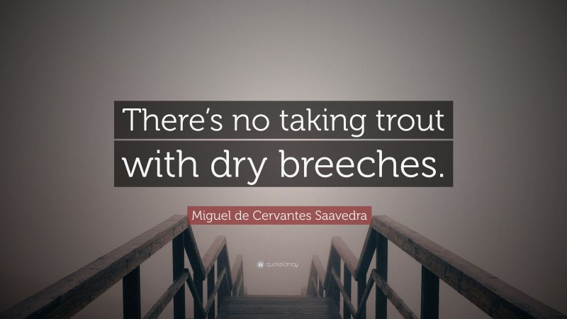 Miguel de Cervantes Saavedra Quote: “There’s no taking trout with dry breeches.”