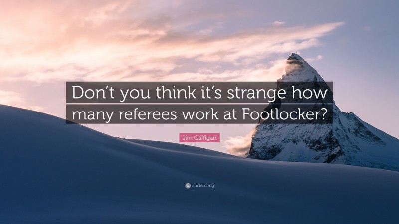 Jim Gaffigan Quote: “Don’t you think it’s strange how many referees work at Footlocker?”