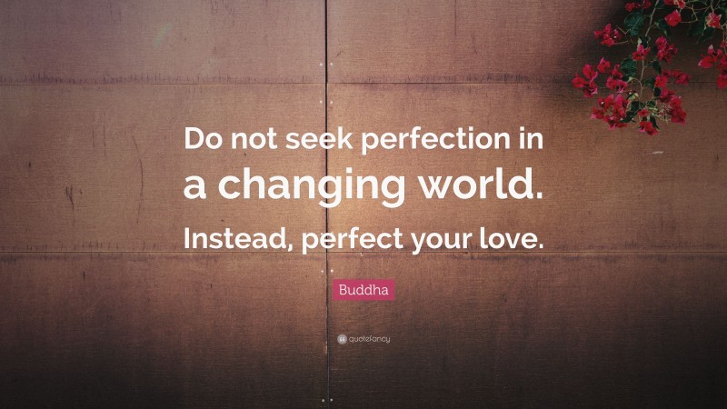 Buddha Quote: “Do not seek perfection in a changing world. Instead, perfect your love.”