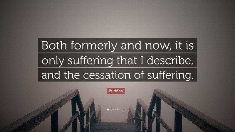 Buddha Quote: “Both formerly and now, it is only suffering that I describe, and the cessation of suffering.”