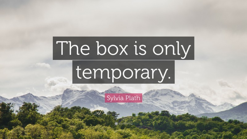 Sylvia Plath Quote: “The box is only temporary.”