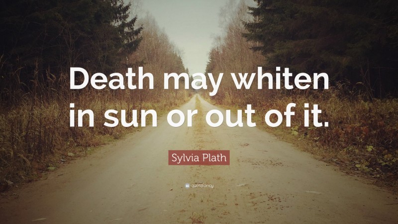 Sylvia Plath Quote: “Death may whiten in sun or out of it.”