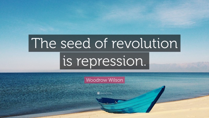 Woodrow Wilson Quote: “The seed of revolution is repression.”