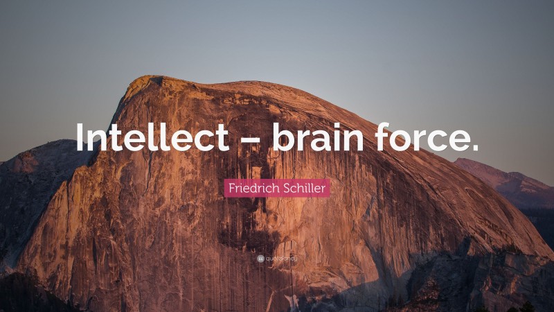 Friedrich Schiller Quote: “Intellect – brain force.”