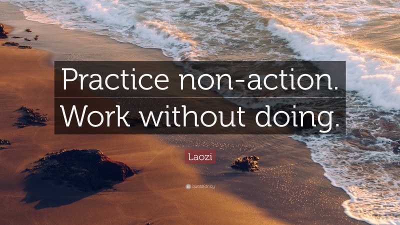 Laozi Quote: “Practice non-action. Work without doing.”