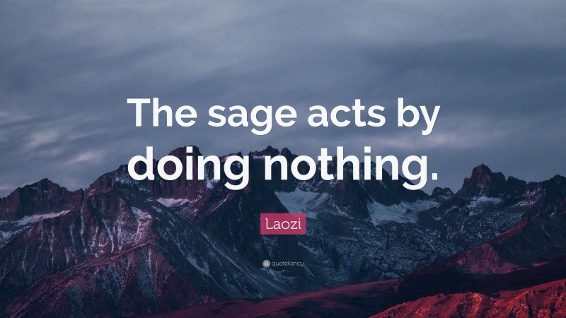 Laozi Quote: “The sage acts by doing nothing.”