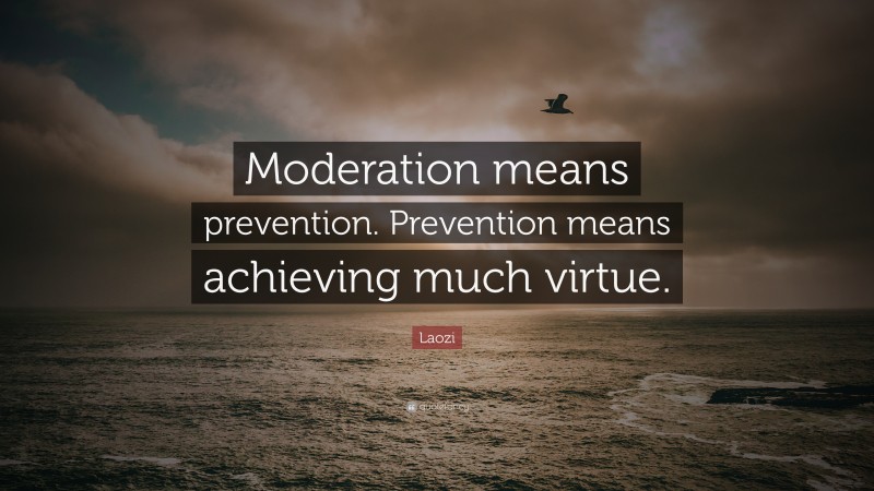 Laozi Quote: “Moderation means prevention. Prevention means achieving much virtue.”