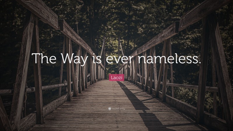 Laozi Quote: “The Way is ever nameless.”