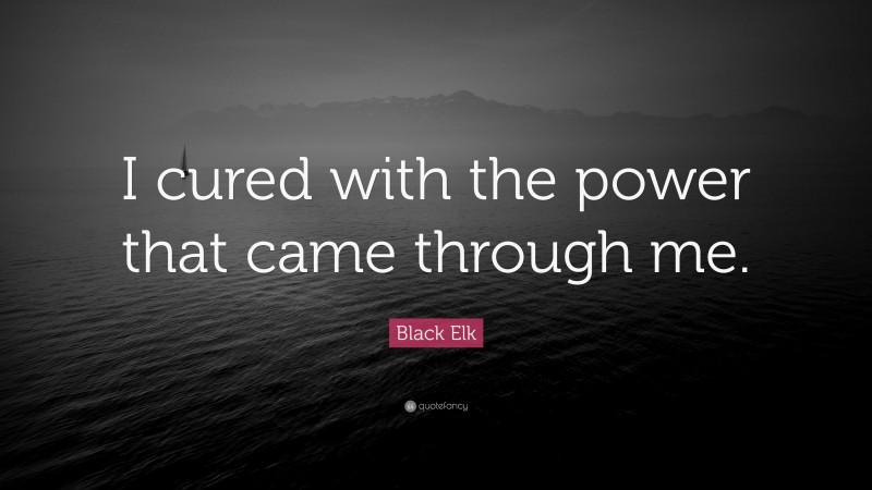 Black Elk Quote: “I cured with the power that came through me.”