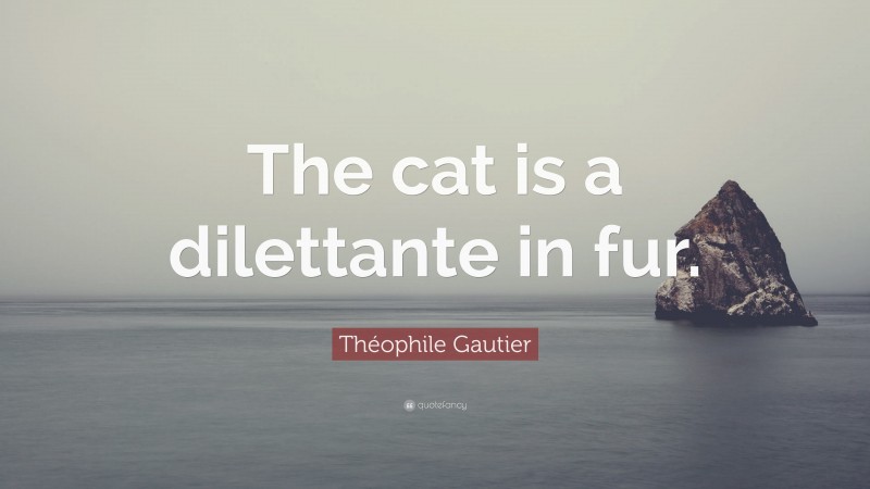 Théophile Gautier Quote: “The cat is a dilettante in fur.”