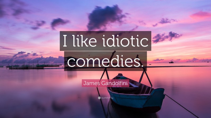 James Gandolfini Quote: “I like idiotic comedies.”