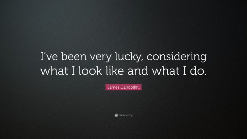 James Gandolfini Quote: “I’ve been very lucky, considering what I look like and what I do.”