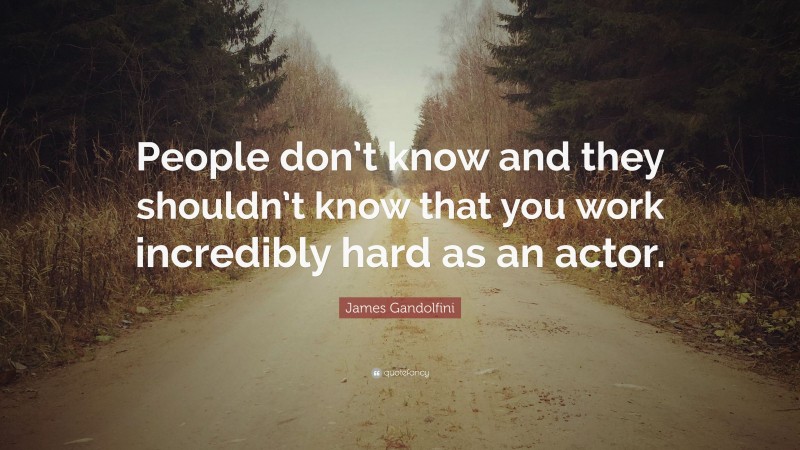 James Gandolfini Quote: “People don’t know and they shouldn’t know that you work incredibly hard as an actor.”