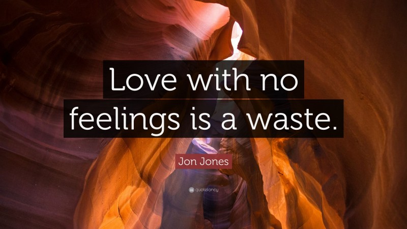 Jon Jones Quote: “Love with no feelings is a waste.”