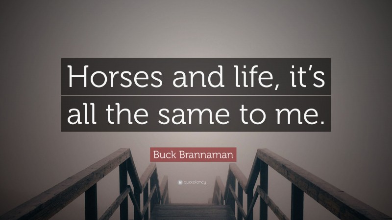 Buck Brannaman Quote: “Horses and life, it’s all the same to me.”