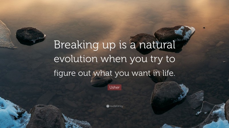 Usher Quote: “Breaking up is a natural evolution when you try to figure out what you want in life.”