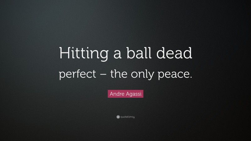 Andre Agassi Quote: “Hitting a ball dead perfect – the only peace.”