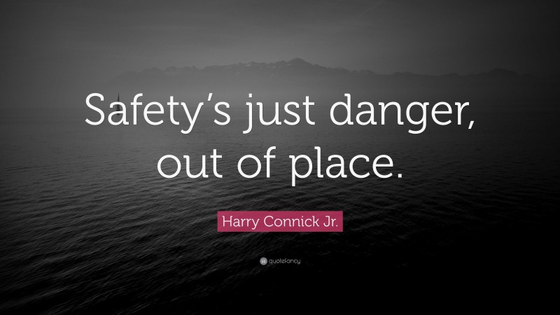 Harry Connick Jr. Quote: “Safety’s just danger, out of place.”