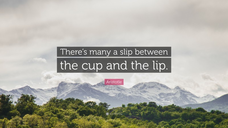 Aristotle Quote: “There’s many a slip between the cup and the lip.”