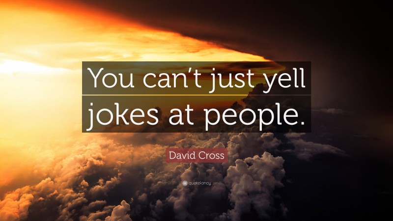 David Cross Quote: “You can’t just yell jokes at people.”