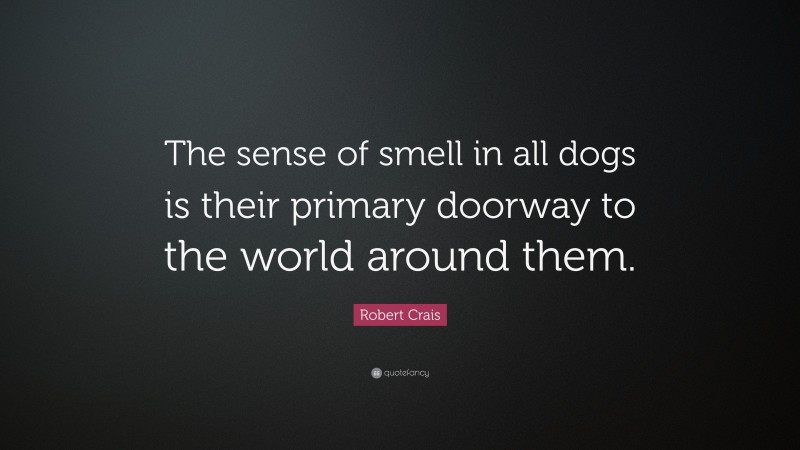 Robert Crais Quote: “The sense of smell in all dogs is their primary doorway to the world around them.”