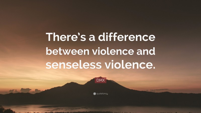 DMX Quote: “There’s a difference between violence and senseless violence.”