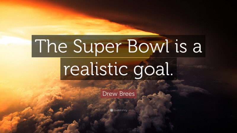 Drew Brees Quote: “The Super Bowl is a realistic goal.”