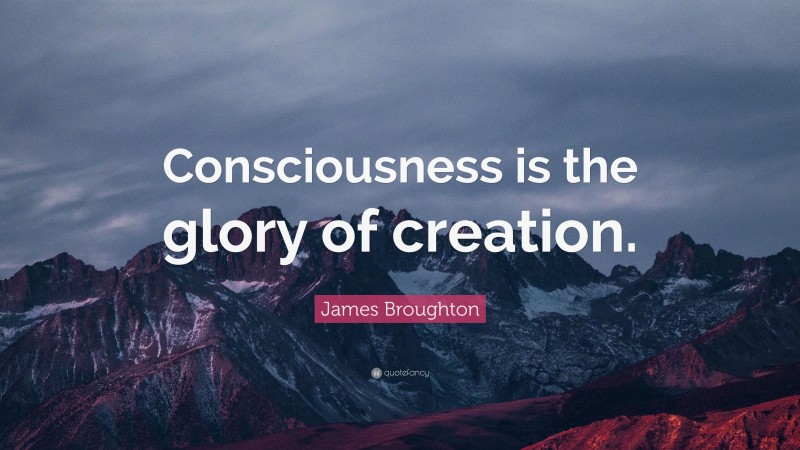 James Broughton Quote: “Consciousness is the glory of creation.”