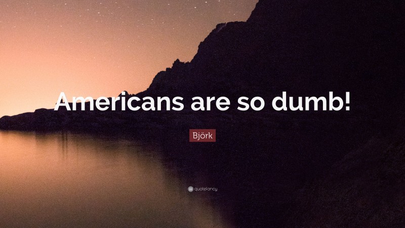 Björk Quote: “Americans are so dumb!”