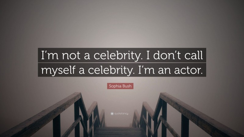 Sophia Bush Quote: “I’m not a celebrity. I don’t call myself a celebrity. I’m an actor.”