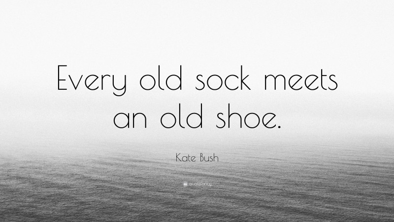 Kate Bush Quote: “Every old sock meets an old shoe.”