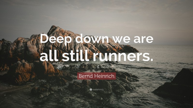 Bernd Heinrich Quote: “Deep down we are all still runners.”