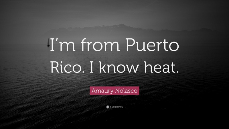 Amaury Nolasco Quote: “I’m from Puerto Rico. I know heat.”