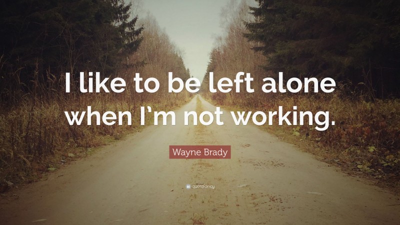 Wayne Brady Quote: “I like to be left alone when I’m not working.”