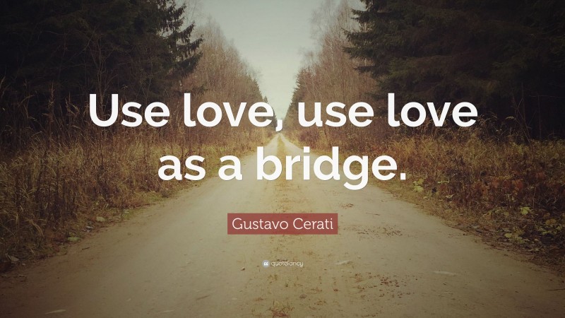 Gustavo Cerati Quote: “Use love, use love as a bridge.”
