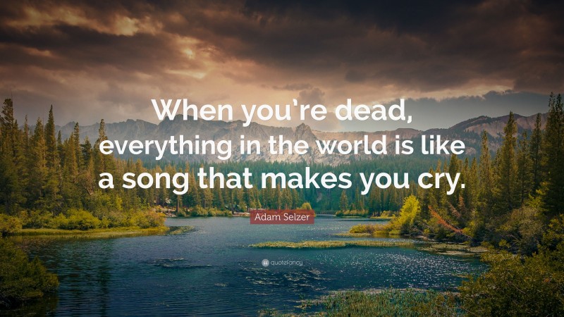 Adam Selzer Quote: “When you’re dead, everything in the world is like a song that makes you cry.”