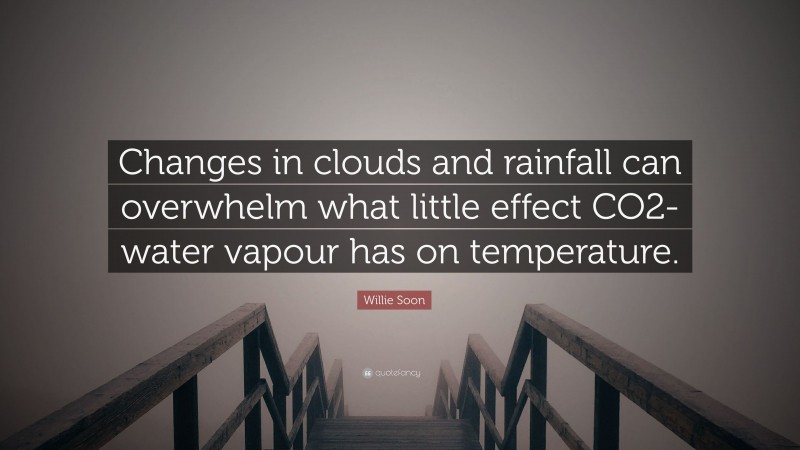 Willie Soon Quote: “Changes in clouds and rainfall can overwhelm what little effect CO2-water vapour has on temperature.”