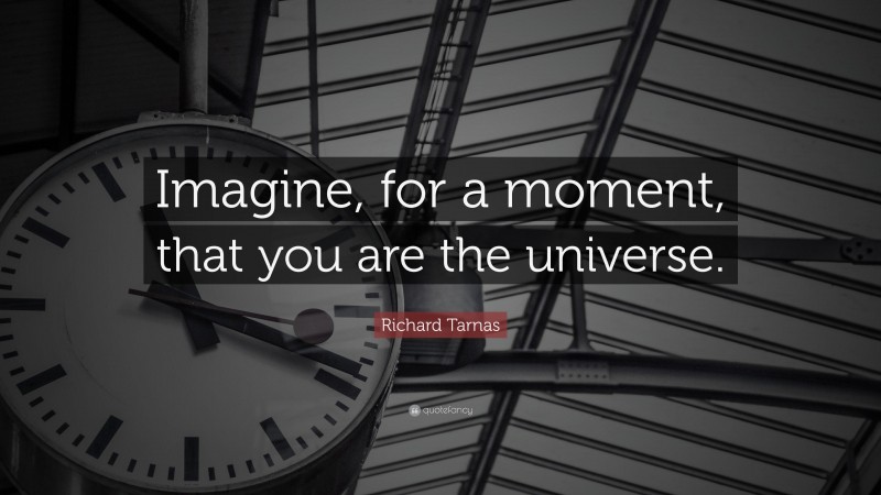 Richard Tarnas Quote: “Imagine, for a moment, that you are the universe.”